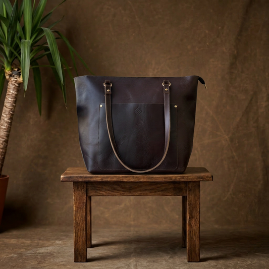 AURA Tote – Hakiki Deri Omuz Çantası
